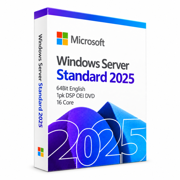 Windows Server Standard 2025 64Bit English 1pk DSP OEI DVD 16 Core